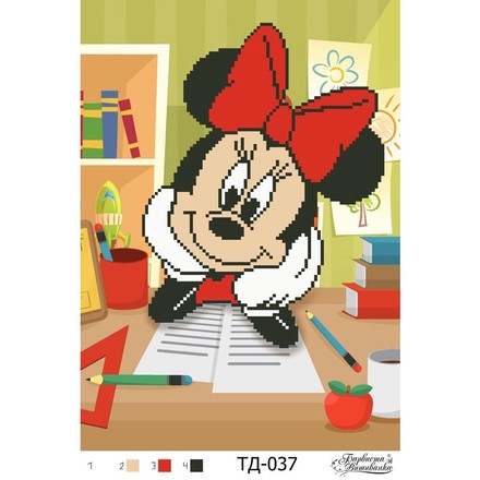 Схема картины Минни Маус (Серия: Микки Маус и его друзья) для вышивки бисером на ткани ТД037пн2130 - Вышивка крестиком и бисером - Овца Рукодельница