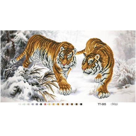 Схема картины Уссурийские тигры для вышивки бисером на ткани ТТ005пн6535 - Вышивка крестиком и бисером - Овца Рукодельница