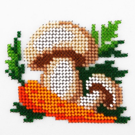 Морковь и грибы Набор для для вышивания бисером по ткани с рисунком Louise L-498 - Вишивка хрестиком і бісером - Овечка Рукодільниця
