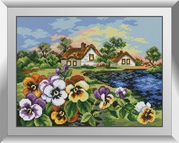 Набор для рисования камнями алмазная живопись Dream Art Домик с анютиными глазками (квадратные, полная) 31357D - Купить в интернет-магазине club-rukodelia.com Тел: 067-802-24-81 Купить Киев, Львов, Харьков, Винница, Одесса, Житомир, Чернигов, Сумы