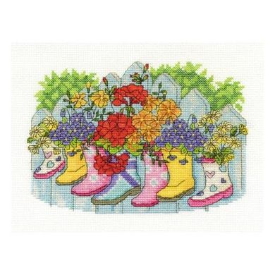 Blossoming Wellies. Набор для вышивания. DMC (BK1546) - Купить в интернет-магазине club-rukodelia.com Тел: 067-802-24-81 Купить Киев, Львов, Харьков, Винница, Одесса, Житомир, Чернигов, Сумы