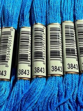 Муліне для вишивання AIRO №3843 колір Electric Blue/Електричний синій 8м