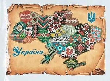 Карта Украины Набор для вышивки крестом VOLOSHKA VCB_002 - Купить в интернет-магазине club-rukodelia.com Тел: 067-802-24-81 Купить Киев, Львов, Харьков, Винница, Одесса, Житомир, Чернигов, Сумы