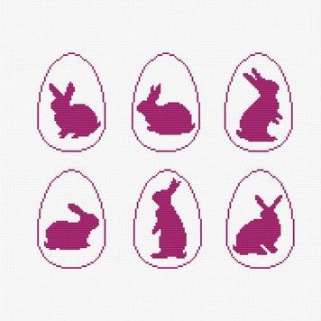 Великодні кролики Електронна схема для вишивання хрестиком Катерина Олійник K-0102СХ