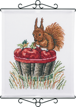 Набір для вишивання "Білка та яблука (Squirrel & apples)" PERMIN - Купить в интернет-магазине club-rukodelia.com Тел: 067-802-24-81 Купить Киев, Львов, Харьков, Винница, Одесса, Житомир, Чернигов, Сумы