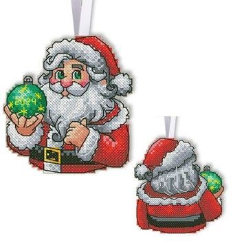 Санта Клаус Новогодняя игрушка для вышивки крестом на пластиковой канве VOLOSHKA VPC_046 - Купить в интернет-магазине club-rukodelia.com Тел: 067-802-24-81 Купить Киев, Львов, Харьков, Винница, Одесса, Житомир, Чернигов, Сумы