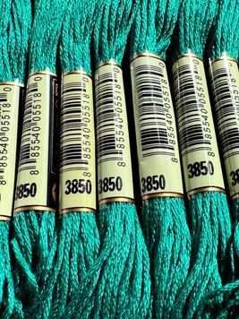 Муліне для вишивання AIRO №3850 колір Bright Green, Dark/Яскравий темний зелений 8м