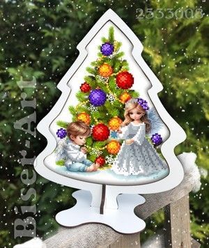 Ёлочка на подставке Набор для создания декора из фанери Biser-Art 2533008ба - Купить в интернет-магазине club-rukodelia.com Тел: 067-802-24-81 Купить Киев, Львов, Харьков, Винница, Одесса, Житомир, Чернигов, Сумы