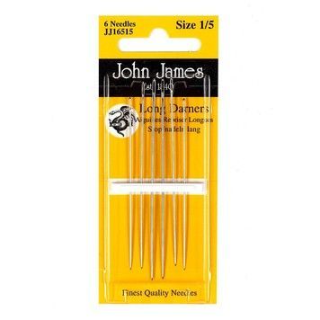 Набор длинных штопальных игл Long Darners №1/5 (6шт) John James JJ16515 - Купить в интернет-магазине club-rukodelia.com Тел: 067-802-24-81 Купить Киев, Львов, Харьков, Винница, Одесса, Житомир, Чернигов, Сумы