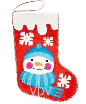 Новогодний сапожок Снеговик в шапке Набор для создания игрушки из фетра VDV ФН-108 - Купить в интернет-магазине club-rukodelia.com Тел: 067-802-24-81 Купить Киев, Львов, Харьков, Винница, Одесса, Житомир, Чернигов, Сумы