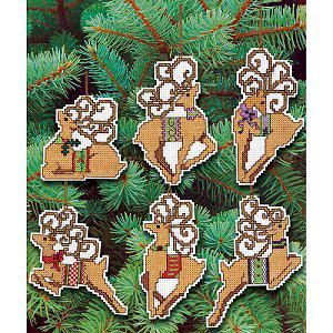 Festive Reindeer Ornaments Праздничные олени. Набор для вышивания крестом. Janlynn (021-1487) - Купить в интернет-магазине club-rukodelia.com Тел: 067-802-24-81 Купить Киев, Львов, Харьков, Винница, Одесса, Житомир, Чернигов, Сумы