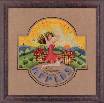 Golden Girl Apples / Золота дівчина Mirabilia Designs Схема для вишивання MD118 - Купити в інтернет-магазині club-rukodelia.com Тел: 067-802-24-81  Купити Київ, Львів, Харків, Вінниця, Одеса, Житомир, Чернігів, Суми