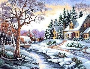 Набір для вишивання Dimensions 13691 Winter Outing - Купити в інтернет-магазині club-rukodelia.com Тел: 067-802-24-81  Купити Київ, Львів, Харків, Вінниця, Одеса, Житомир, Чернігів, Суми