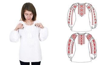 Жіноча сорочка під вишивку біла з довгим рукавом ТПК-162 38-11/08 Розмір 54 - Купити в інтернет-магазині club-rukodelia.com Тел: 067-802-24-81  Купити Київ, Львів, Харків, Вінниця, Одеса, Житомир, Чернігів, Суми