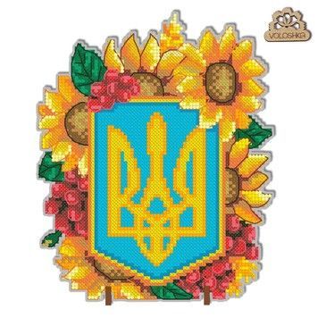 Герб с подсолнухами Набор для создания фигурки крестиком на пластиковой канве VOLOSHKA VPC_031 - Купить в интернет-магазине club-rukodelia.com Тел: 067-802-24-81 Купить Киев, Львов, Харьков, Винница, Одесса, Житомир, Чернигов, Сумы
