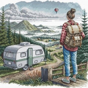 Приключение в долине. Adventure in the Valley Набор для вышивания крестом AVA P065 - Купить в интернет-магазине club-rukodelia.com Тел: 067-802-24-81 Купить Киев, Львов, Харьков, Винница, Одесса, Житомир, Чернигов, Сумы