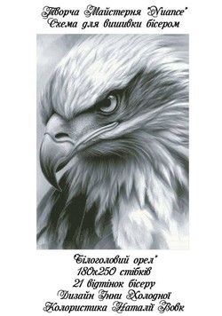 Білоголовий орел Електронна схема для вишивки бісером Творча Студія Nuance С-515НВ