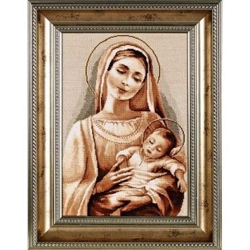 Набор для вышивки крестом Alisena 1091а Мадонна с младенцем - Купить в интернет-магазине club-rukodelia.com Тел: 067-802-24-81 Купить Киев, Львов, Харьков, Винница, Одесса, Житомир, Чернигов, Сумы