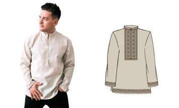 Сорочка чоловіча, льон, довгий рукав, ТПК-202 розмір 56 - Купити в інтернет-магазині club-rukodelia.com Тел: 067-802-24-81  Купити Київ, Львів, Харків, Вінниця, Одеса, Житомир, Чернігів, Суми