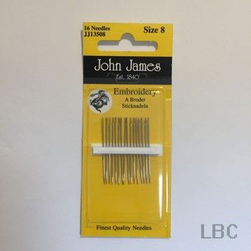 Набір голок для вишивання гладдю №8 (16 шт) John James JJ13508 - Купити в інтернет-магазині club-rukodelia.com Тел: 067-802-24-81  Купити Київ, Львів, Харків, Вінниця, Одеса, Житомир, Чернігів, Суми