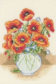 Набор для вышивания Anchor AK122 Poppy Vase /Ваза с маками - Купить в интернет-магазине club-rukodelia.com Тел: 067-802-24-81 Купить Киев, Львов, Харьков, Винница, Одесса, Житомир, Чернигов, Сумы