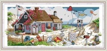 Дом любви Набор для вышивания крестом с печатной схемой на ткани Joy Sunday FA077 - Купить в интернет-магазине club-rukodelia.com Тел: 067-802-24-81 Купить Киев, Львов, Харьков, Винница, Одесса, Житомир, Чернигов, Сумы