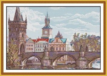 Прага Набор для вышивания крестом с печатной схемой на ткани Joy Sunday FA269 - Купить в интернет-магазине club-rukodelia.com Тел: 067-802-24-81 Купить Киев, Львов, Харьков, Винница, Одесса, Житомир, Чернигов, Сумы