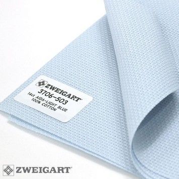 Канва Zweigart 14 (80*75см) небесно-блакитний 3706/503-8075 - Купити в інтернет-магазині club-rukodelia.com Тел: 067-802-24-81  Купити Київ, Львів, Харків, Вінниця, Одеса, Житомир, Чернігів, Суми