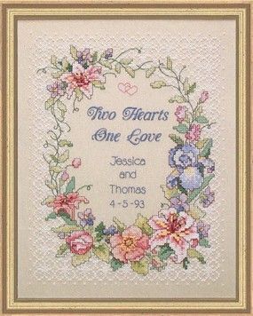 Набор для вышивания Dimensions 03122 Two Hearts Wedding Record - Купить в интернет-магазине club-rukodelia.com Тел: 067-802-24-81 Купить Киев, Львов, Харьков, Винница, Одесса, Житомир, Чернигов, Сумы