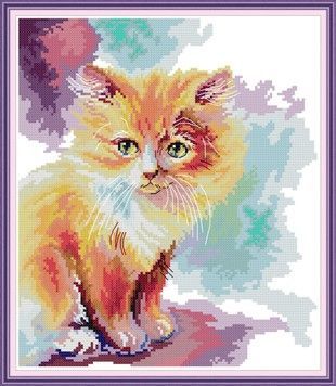 Солнечный котенок Набор для вышивания крестом с печатной схемой на ткани Joy Sunday DA764 - Купить в интернет-магазине club-rukodelia.com Тел: 067-802-24-81 Купить Киев, Львов, Харьков, Винница, Одесса, Житомир, Чернигов, Сумы