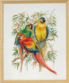 Набор для вышивания Eva Rosenstand Parrots 72-292 - Купить в интернет-магазине club-rukodelia.com Тел: 067-802-24-81 Купить Киев, Львов, Харьков, Винница, Одесса, Житомир, Чернигов, Сумы