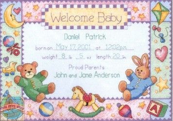 Набор для вышивания Dimensions 35030 Pastel Welcome Baby Announcement - Купить в интернет-магазине club-rukodelia.com Тел: 067-802-24-81 Купить Киев, Львов, Харьков, Винница, Одесса, Житомир, Чернигов, Сумы