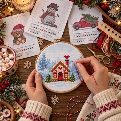 Набір для вишивки хрестиком Abris Art &laquo;Магія зими&raquo;, міні 10 &times; 10 см (AHME001) - Купити в інтернет-магазині club-rukodelia.com Тел: 067-802-24-81  Купити Київ, Львів, Харків, Вінниця, Одеса, Житомир, Чернігів, Суми