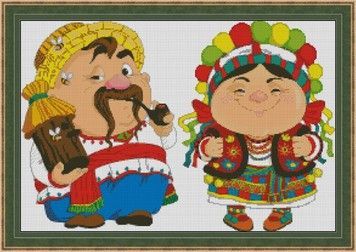 Весела парочка Електронна схема для вишивання хрестиком Л- 0028ИХ