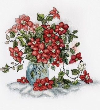 Набор для вышивки крестом Alisena 1255а Клематисы ( по картинам В. Валевской) - Купить в интернет-магазине club-rukodelia.com Тел: 067-802-24-81 Купить Киев, Львов, Харьков, Винница, Одесса, Житомир, Чернигов, Сумы