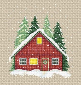 Красный дом. Red House Набор для вышивания крестом AVA P004 - Купить в интернет-магазине club-rukodelia.com Тел: 067-802-24-81 Купить Киев, Львов, Харьков, Винница, Одесса, Житомир, Чернигов, Сумы