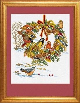 Wreath and birds Набор для вышивания Eva Rosenstand 12-986 - Купить в интернет-магазине club-rukodelia.com Тел: 067-802-24-81 Купить Киев, Львов, Харьков, Винница, Одесса, Житомир, Чернигов, Сумы