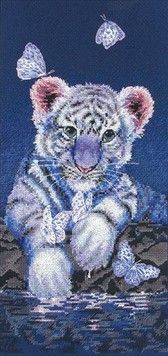 Набір для вишивання Anchor MAIA 01165 White Baby Tiger / Білий тінренок - Купити в інтернет-магазині club-rukodelia.com Тел: 067-802-24-81  Купити Київ, Львів, Харків, Вінниця, Одеса, Житомир, Чернігів, Суми