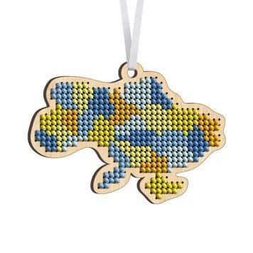Карта Украины. Новогодняя игрушка Набор для вышивки бисером на деревянной основе Virena ІДН_117 - Купить в интернет-магазине club-rukodelia.com Тел: 067-802-24-81 Купить Киев, Львов, Харьков, Винница, Одесса, Житомир, Чернигов, Сумы