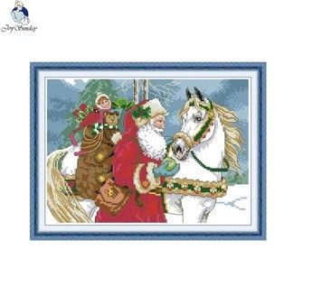 Санта Клаус 15 Набор для вышивания крестом с печатной схемой на ткани Joy Sunday RA690 - Купить в интернет-магазине club-rukodelia.com Тел: 067-802-24-81 Купить Киев, Львов, Харьков, Винница, Одесса, Житомир, Чернигов, Сумы