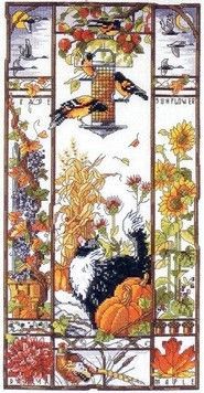Кошки в саду. Осень Набор для вышивания крестом Classic Design 4597 - Купить в интернет-магазине club-rukodelia.com Тел: 067-802-24-81 Купить Киев, Львов, Харьков, Винница, Одесса, Житомир, Чернигов, Сумы