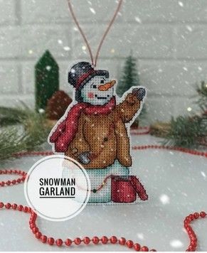 Набір для виготовлення іграшки Snowman Garland Затишні хрестики B004зх - Купити в інтернет-магазині club-rukodelia.com Тел: 067-802-24-81  Купити Київ, Львів, Харків, Вінниця, Одеса, Житомир, Чернігів, Суми
