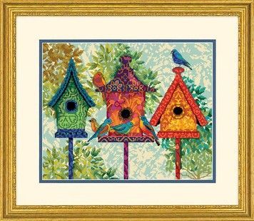 Набор для вышивки гобеленом Dimensions 71-20088 Colorful Birdhouses - Купить в интернет-магазине club-rukodelia.com Тел: 067-802-24-81 Купить Киев, Львов, Харьков, Винница, Одесса, Житомир, Чернигов, Сумы