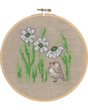 Набір для вишивання Пташка за квіткою (Bird by flower) PERMIN - Купити в інтернет-магазині club-rukodelia.com Тел: 067-802-24-81  Купити Київ, Львів, Харків, Вінниця, Одеса, Житомир, Чернігів, Суми